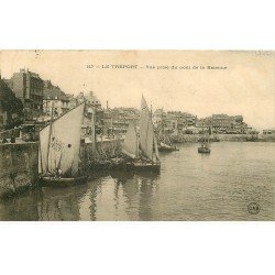 carte postale ancienne 76 LE TREPORT. Vue du Pont de la Retenue 1913