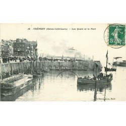 carte postale ancienne 76 LE TREPORT. Les Quais et le Port 1910