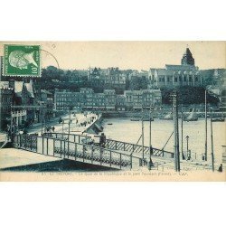 carte postale ancienne 76 LE TREPORT. Quai République et Pont tournant