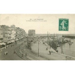 carte postale ancienne 76 LE TREPORT. Quai François I° et Port 1909