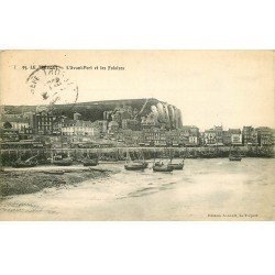 carte postale ancienne 76 LE TREPORT. Avant-Port 1914 et Falaises