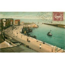 carte postale ancienne 76 LE TREPORT. Entrée du Port 1927