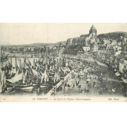 carte postale ancienne 76 LE TREPORT. Port et Eglise Saint-Jacques