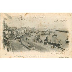carte postale ancienne 76 LE TREPORT. Port vue du Musoir 1903