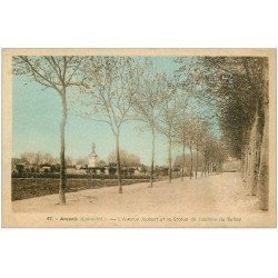 carte postale ancienne 44 ANCENIS. Avenue Joubert Statue du Bellay. Beau timbre 1.50 fr