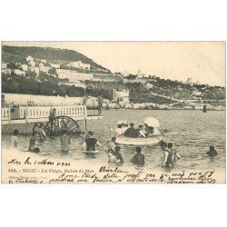 carte postale ancienne 06 NICE. Bains de Mer 1902. Plongeoir flottant...