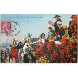 carte postale ancienne 06 NICE. Bataille de Fleurs 1937