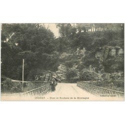carte postale ancienne 44 INDRET. Pont et Rochers de la Montagne 1918