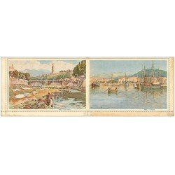 carte postale ancienne 06 NICE. Carte postale double repliable. Paillon et Port. Raymond