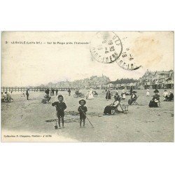 carte postale ancienne 44 LA BAULE. Plage Estacade 1918