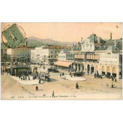 carte postale ancienne 06 NICE. Casino Place Massena 1918