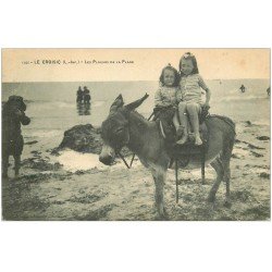 carte postale ancienne 44 LE CROISIC. Promenade à dos d'âne 1919