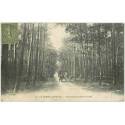 carte postale ancienne 44 LE GAVRE. Attelage Avenue dans la Forêt 1922