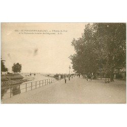 carte postale ancienne 44 LE POULIGUEN. Entrée du Port 1929. Tampon Notaire Lubeaux à Pouliguen