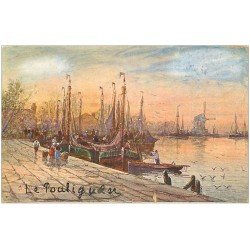 carte postale ancienne 44 LE POULIGUEN. Le Port 1910. Collection Chocolat de Royat