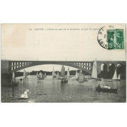 carte postale ancienne 44 NANTES. Régates Pont de la Jonnelière 1908