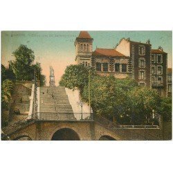 carte postale ancienne 44 NANTES. Escaliers de Sainte-Anne (petite restauration)