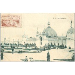 carte postale ancienne 44 NANTES. Exposition 1904. Les Jardins. Timbrée mais carte vierge