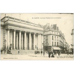 carte postale ancienne 44 NANTES. Grand Théâtre Rue Crébillon