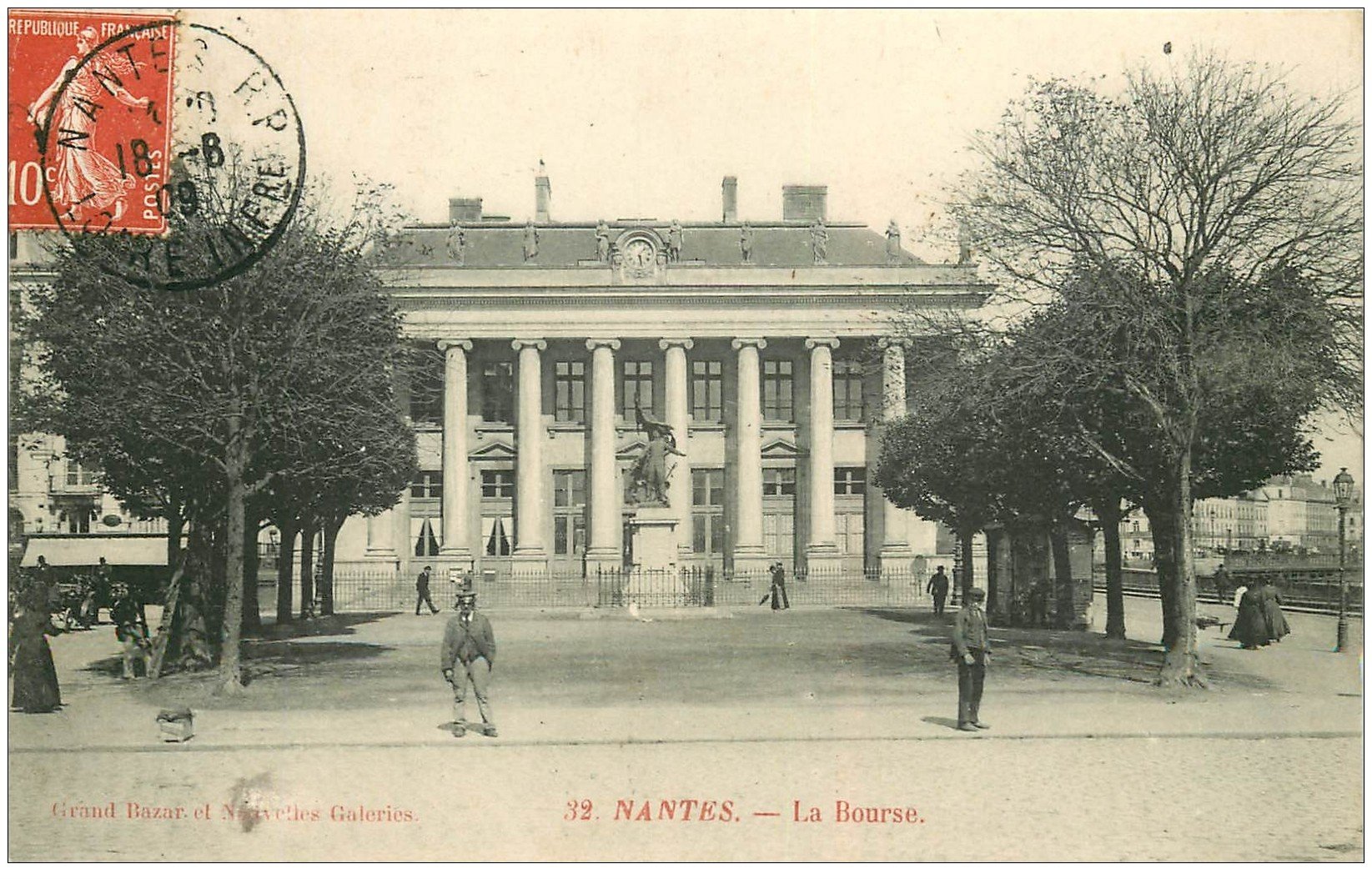 carte postale ancienne 44 NANTES. La Bourse 1909
