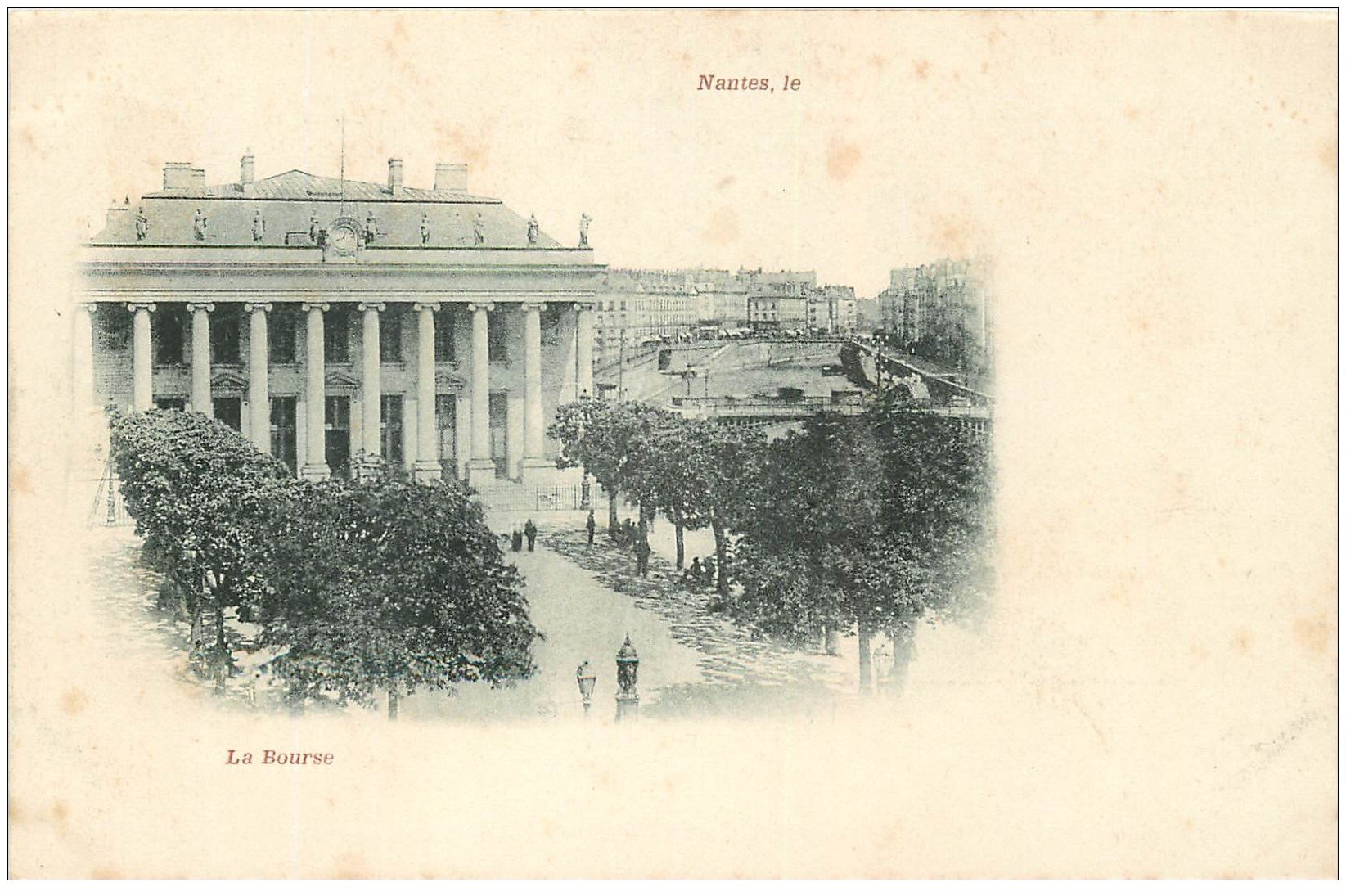 carte postale ancienne 44 NANTES. La Bourse vers 1900