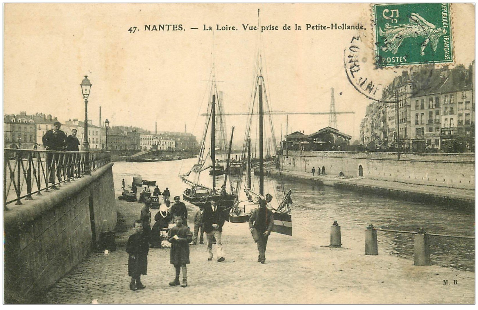 carte postale ancienne 44 NANTES. La Petite Hollande 1908