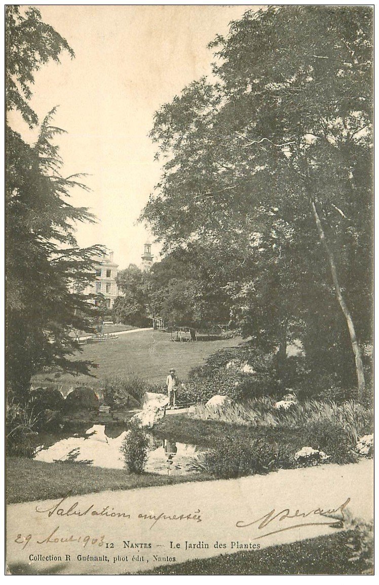 carte postale ancienne 44 NANTES. Le Jardin des Plantes 1903