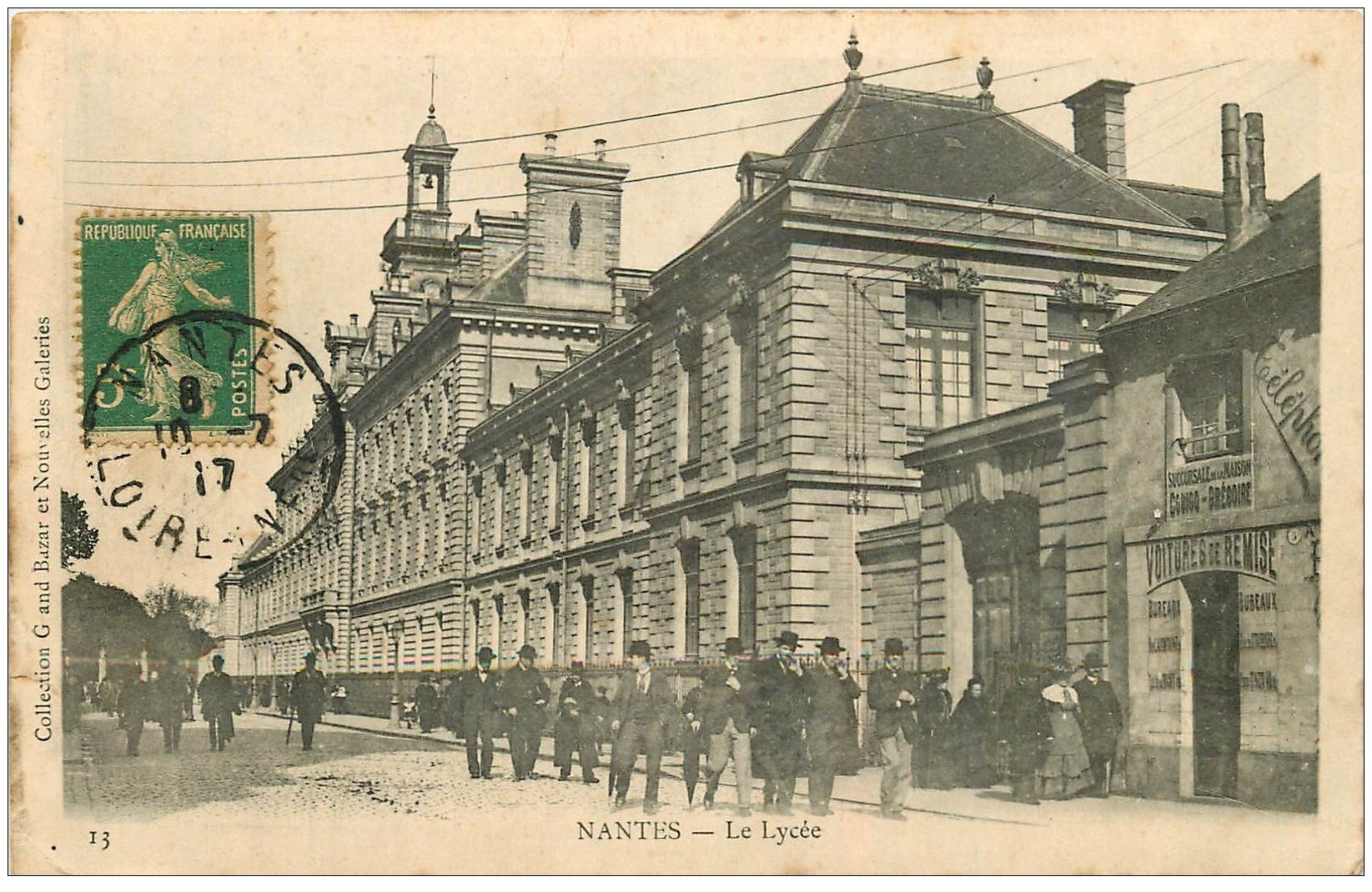 carte postale ancienne 44 NANTES. Le Lycée 1917