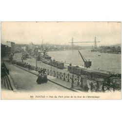 carte postale ancienne 44 NANTES. Le Port pris de la Rue de l'Hermitage. Wagons et Grues