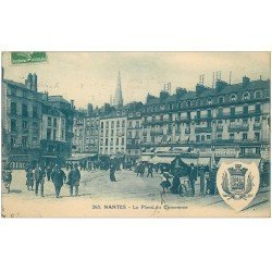 carte postale ancienne 44 NANTES. Place du Commerce 1923