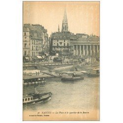 carte postale ancienne 44 NANTES. Place et Quartier de la Bourse