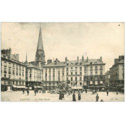 carte postale ancienne 44 NANTES. Place Royale 1907