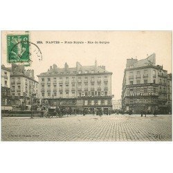 carte postale ancienne 44 NANTES. Place Royale Rue de Gorge 1913