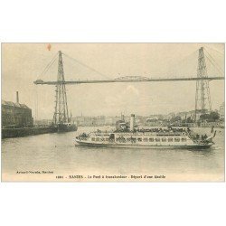 carte postale ancienne 44 NANTES. Pont Transbordeur et départ d'une Abeille