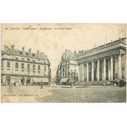 carte postale ancienne 44 NANTES. Théâtre Place Graslin Rue Racine 1919