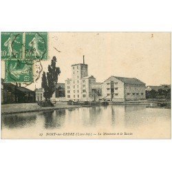 carte postale ancienne 44 NORT-SUR-ERDRE. Minoterie et Bassin 1926