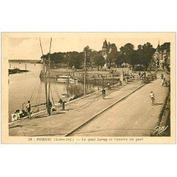 carte postale ancienne 44 PORNIC. Port Quai Leray 1954. timbre manquant verso