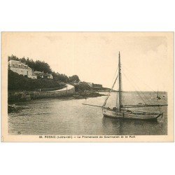 carte postale ancienne 44 PORNIC. Promenade de Gourmalon et Port