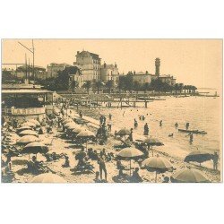 carte postale ancienne 06 NICE. La Plage et Hôtel Les algues. Photographe Lucarelli