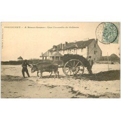 carte postale ancienne 44 PORNICHET. Une Charretée de Goëmon. A Bonne-Source 1903. Métiers de la Mer