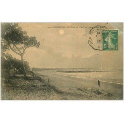 carte postale ancienne 44 SAINT-BREVIN-LES-PINS. La Plage le soir 1916