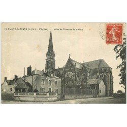carte postale ancienne 44 SAINTE-PAZANNE. Eglise Avenue de la Gare 1912