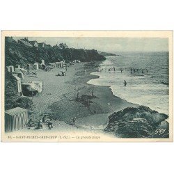 carte postale ancienne 44 SAINT-MICHEL-CHEF-CHEF. La Grande plage 1936
