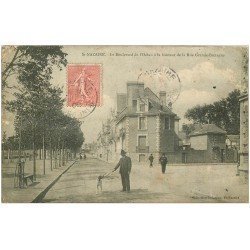 carte postale ancienne 44 SAINT-NAZAIRE. Boulevard Océan rue Grande-Bretagne 1908