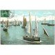 carte postale ancienne 44 SAINT-NAZAIRE. Départ des Bateaux de pêche 1912
