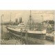 carte postale ancienne 44 SAINT-NAZAIRE. Le Paquebot "" ESPAGNE "" quitte le Port 1913