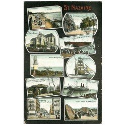 carte postale ancienne 44 SAINT-NAZAIRE. Multivues 1907