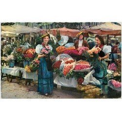 carte postale ancienne 06 NICE. Le Marché aux Fleurs 1956