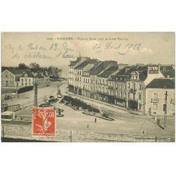carte postale ancienne 44 SAINT-NAZAIRE. Place du Bassin Rue Montoir 1912. Affiche Byrrh