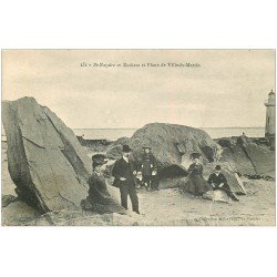 carte postale ancienne 44 SAINT-NAZAIRE. Rocher et Phare Ville-es-Martin 1906